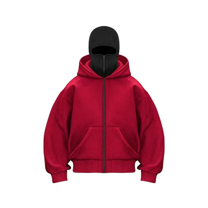 Sudadera con capucha y cremallera de otoño-invierno para hombre – Chaqueta casual cálida de estilo urbano