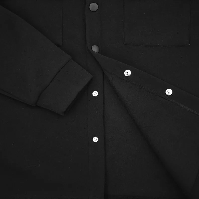 Veste d'hiver en polaire à revers Loom & Soul pour homme – Manteau ajusté à boutonnage simple