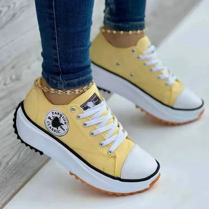 Zapatillas de lona para mujer Loom & Soul 2025 – Zapatos planos clásicos con cordones e informales
