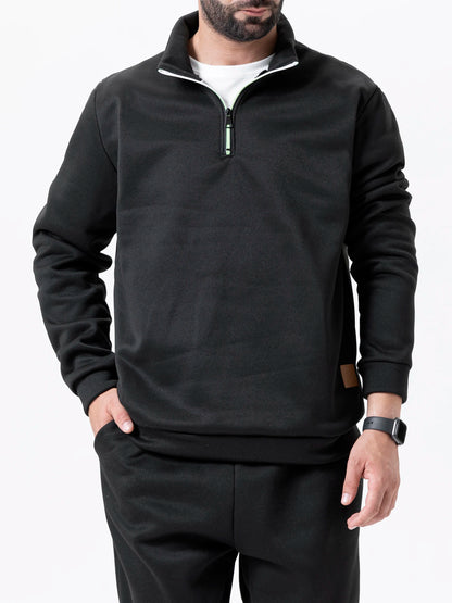 Sudadera con capucha y cremallera de cuello alto para hombre WHWR – Sudadera informal de primavera y otoño