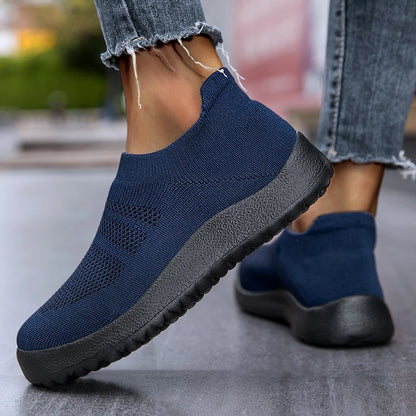 ZJEGA™ 2024 Zapatillas de running transpirables sin cordones para mujer – Calzado deportivo ligero tipo calcetín