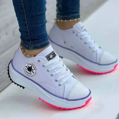 Zapatillas de lona para mujer Loom & Soul 2025 – Zapatos planos clásicos con cordones e informales