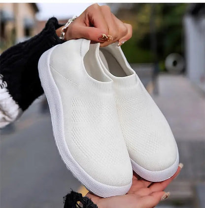ZJEGA™ 2024 Zapatillas de running transpirables sin cordones para mujer – Calzado deportivo ligero tipo calcetín