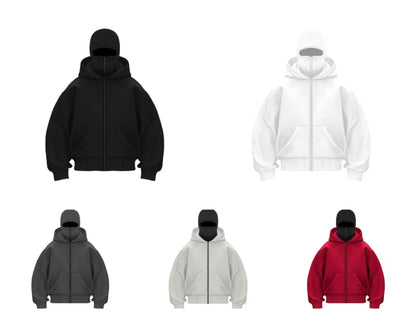 Sudadera con capucha y cremallera de otoño-invierno para hombre – Chaqueta casual cálida de estilo urbano