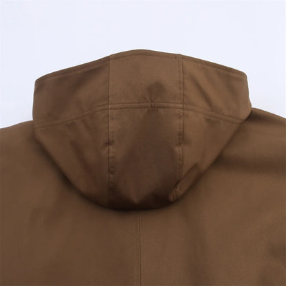 Chaqueta con capucha y solapa EleganceEase™: estilo otoñal atemporal, confianza sin esfuerzo
