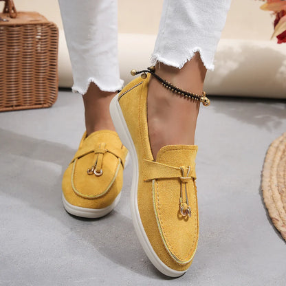 Mocasines de algodón sin cordones para mujer – Zapatos planos informales ligeros para uso diario