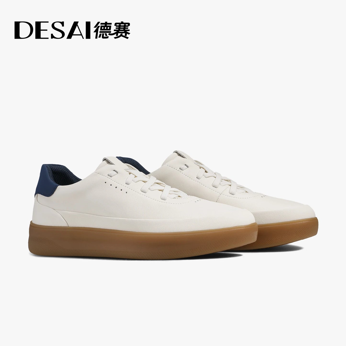 Desai™ DS3097 Zapatos casuales de cuero para hombre – Zapatillas deportivas ligeras y transpirables de suela blanda