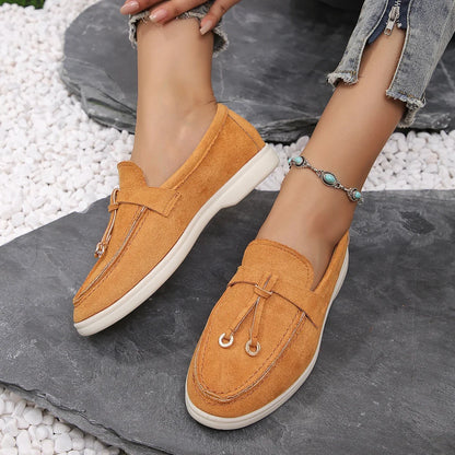 Mocasines de algodón sin cordones para mujer – Zapatos planos informales ligeros para uso diario