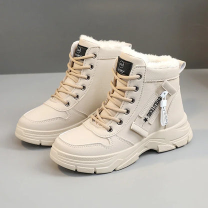 Loom & Soul Designer Women’s Plush Sneakers – Warm Winter High-Top Shoes