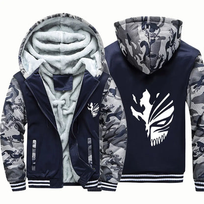 Loom & Soul – Sweat à capuche polaire animé Bleach pour homme – Veste d'hiver chaude à fermeture éclair