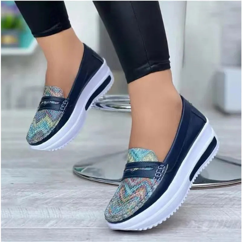 Mocasines de plataforma sin cordones YEAE™ para mujer – Zapatillas deportivas informales ligeras con cuña