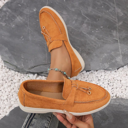 Mocasines de algodón sin cordones para mujer – Zapatos planos informales ligeros para uso diario