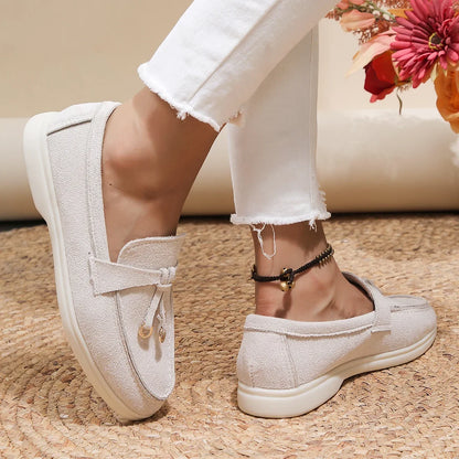 Mocasines de algodón sin cordones para mujer – Zapatos planos informales ligeros para uso diario