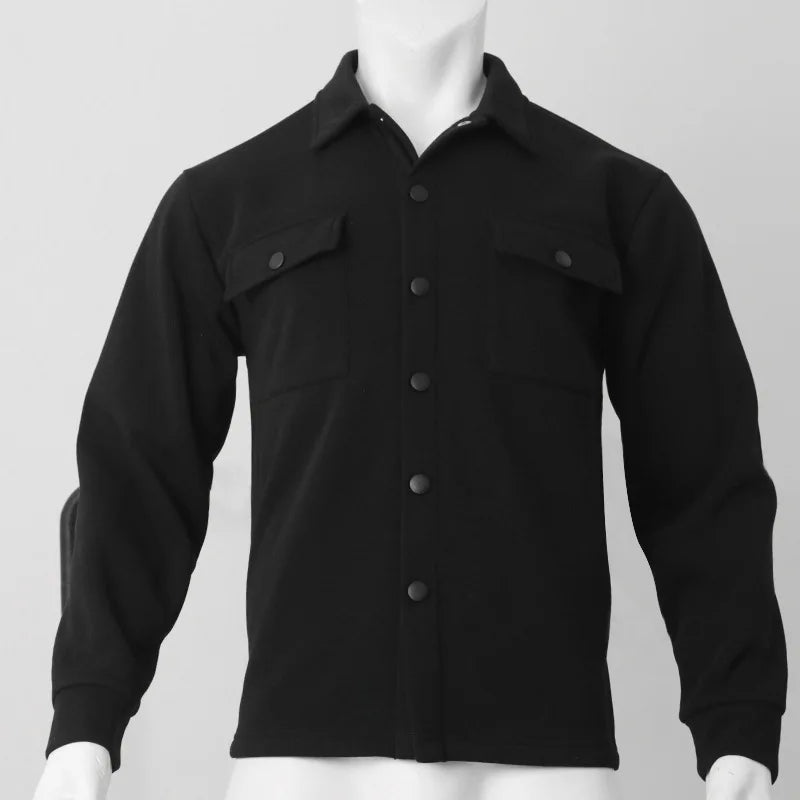 Veste d'hiver en polaire à revers Loom & Soul pour homme – Manteau ajusté à boutonnage simple