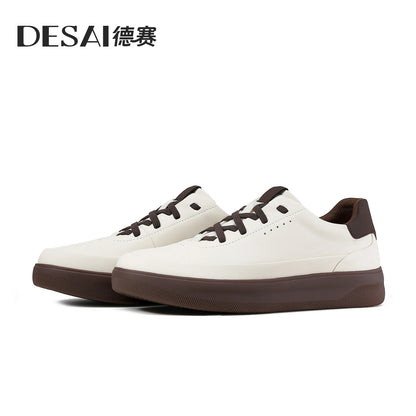 Desai™ DS3097 Zapatos casuales de cuero para hombre – Zapatillas deportivas ligeras y transpirables de suela blanda