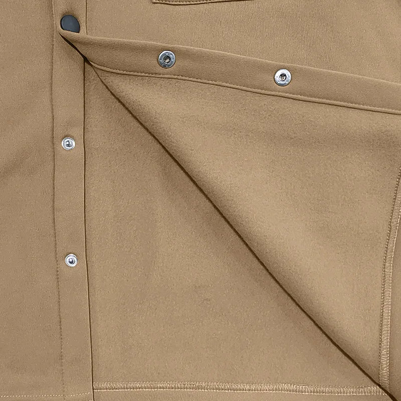 Veste d'hiver en polaire à revers Loom & Soul pour homme – Manteau ajusté à boutonnage simple