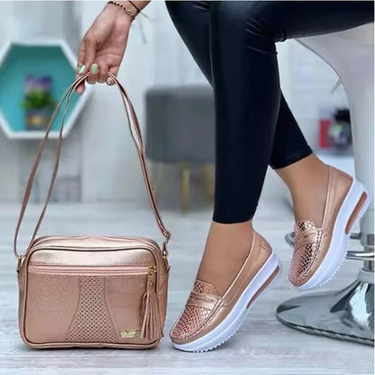 Mocasines de plataforma sin cordones YEAE™ para mujer – Zapatillas deportivas informales ligeras con cuña