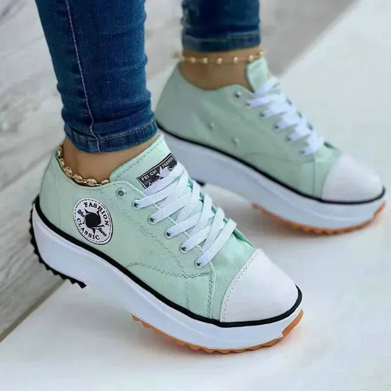 Zapatillas de lona para mujer Loom & Soul 2025 – Zapatos planos clásicos con cordones e informales