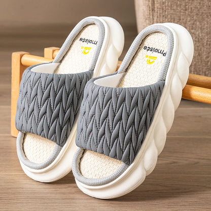 Women’s Woven Platform Slippers – Memory Foam Comfort Slides
