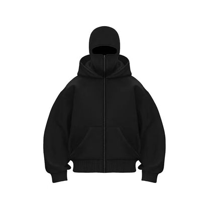 Sudadera con capucha y cremallera de otoño-invierno para hombre – Chaqueta casual cálida de estilo urbano
