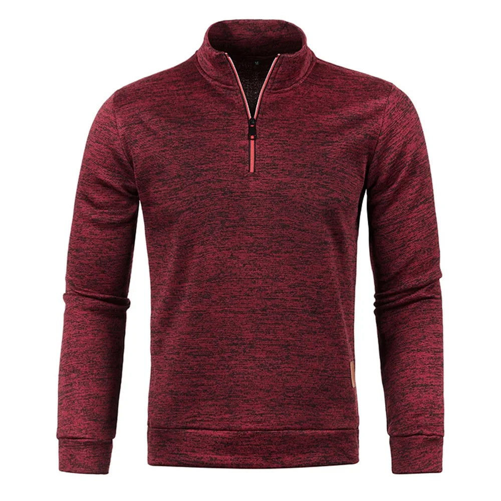Sudadera con capucha y cremallera de cuello alto para hombre WHWR – Sudadera informal de primavera y otoño