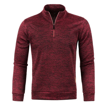 Sudadera con capucha y cremallera de cuello alto para hombre WHWR – Sudadera informal de primavera y otoño