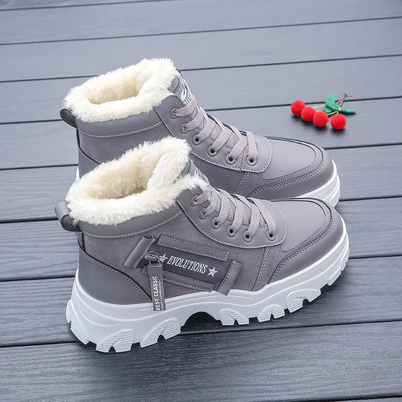 Loom & Soul Women’s Warm Winter Boots – British Style Thick-Soled Ankle Boot