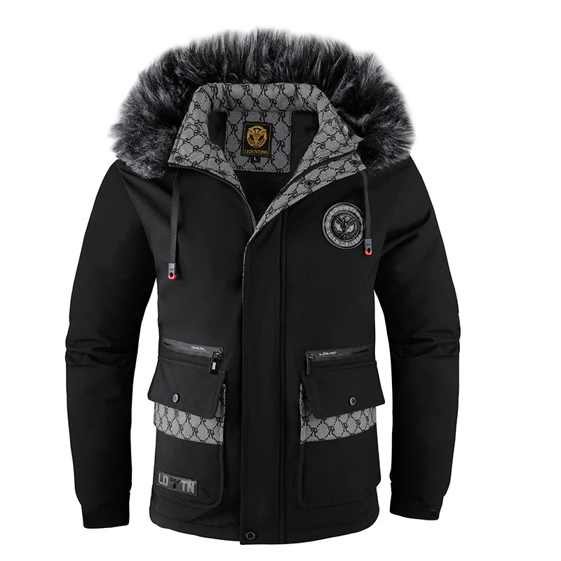 Veste à capuche en coton Loom & Soul pour homme – Manteau d'hiver rembourré chaud et coupe-vent
