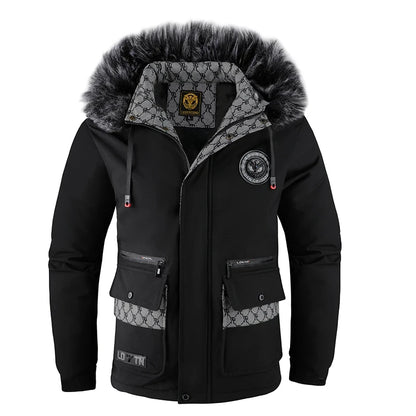 Veste à capuche en coton Loom & Soul pour homme – Manteau d'hiver rembourré chaud et coupe-vent