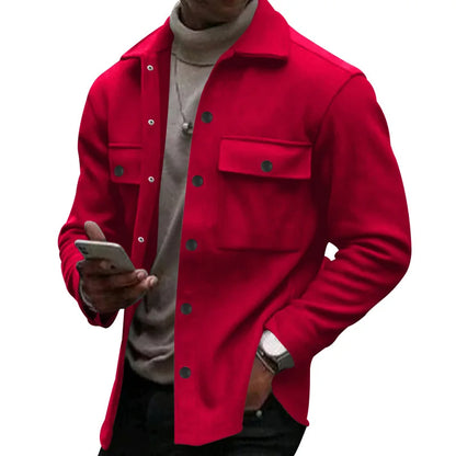 Veste d'hiver en polaire à revers Loom & Soul pour homme – Manteau ajusté à boutonnage simple