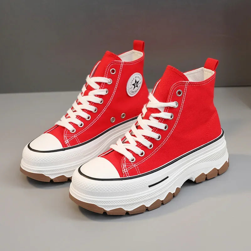 Zapatillas altas de lona para mujer Loom & Soul – Estilo vulcanizado con plataforma