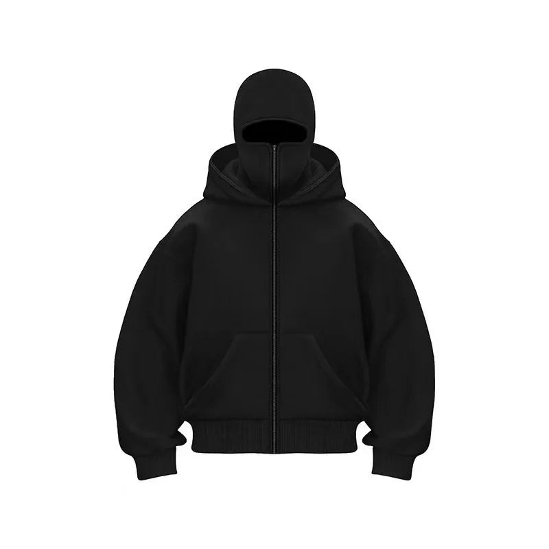 Sudadera con capucha y cremallera de otoño-invierno para hombre – Chaqueta casual cálida de estilo urbano
