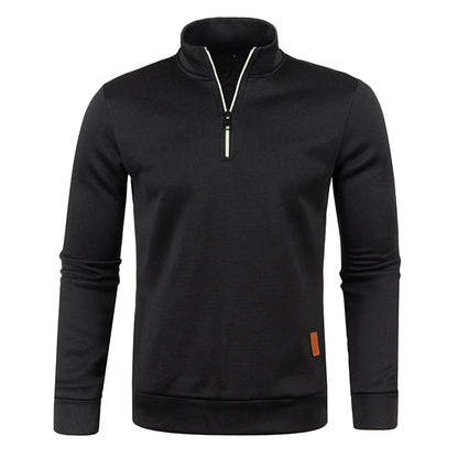 Sudadera con capucha y cremallera de cuello alto para hombre WHWR – Sudadera informal de primavera y otoño