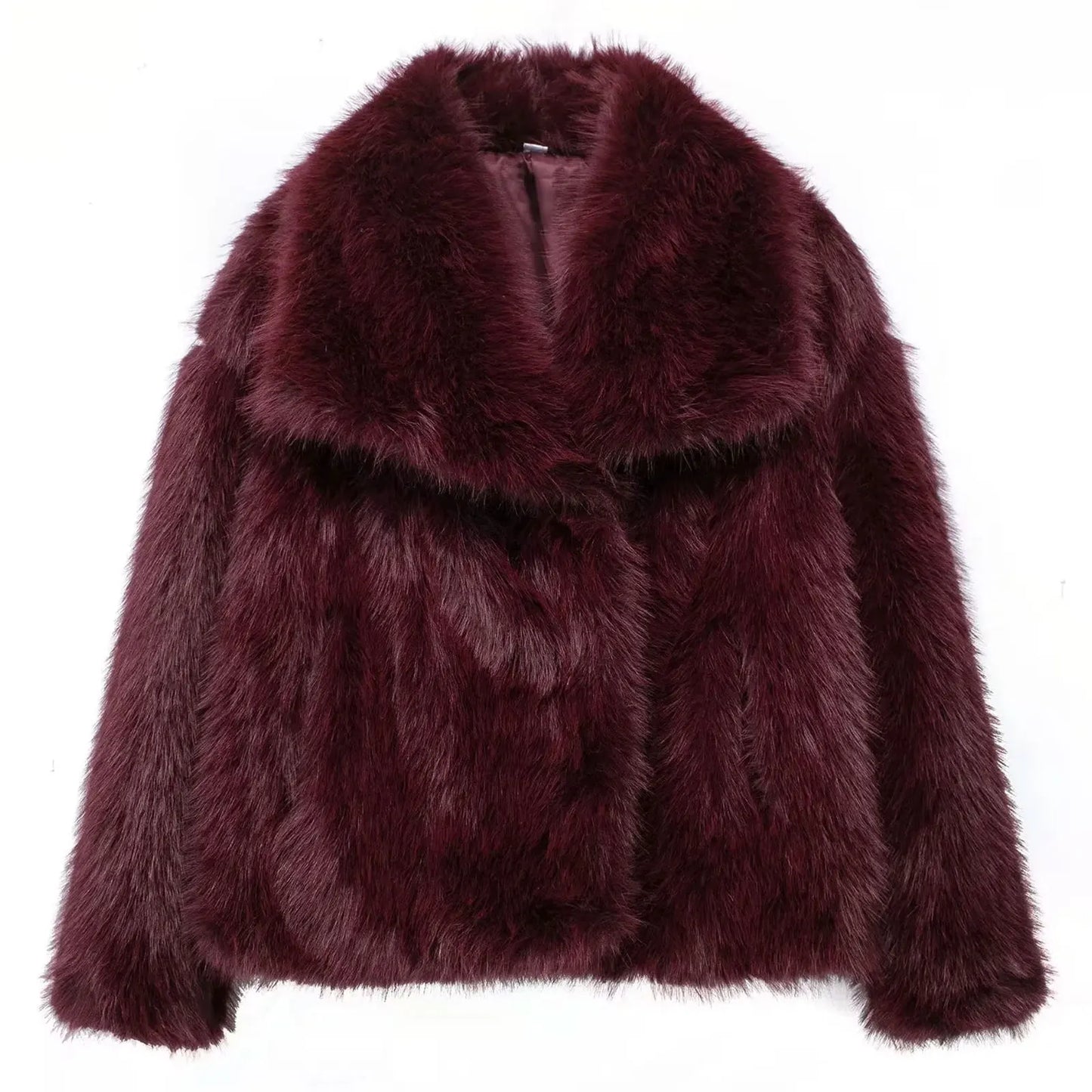 HH LuxeFur™ Chaqueta con solapa de piel sintética – Elegancia y calidez para otoño e invierno de 2025
