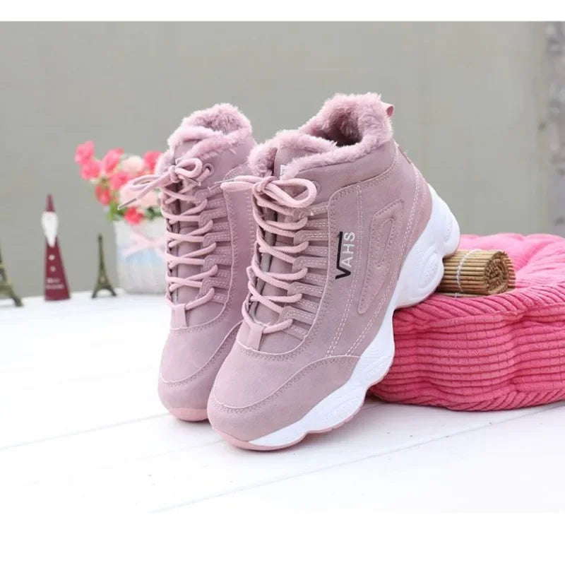 LEDP™ Zapatillas de Calle Cálidas para Mujer – Botines de PU que Aumentan la Estatura con Plantilla Suave de EVA