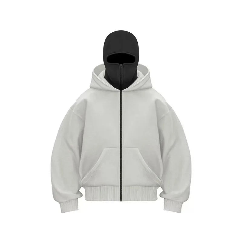 Sudadera con capucha y cremallera de otoño-invierno para hombre – Chaqueta casual cálida de estilo urbano