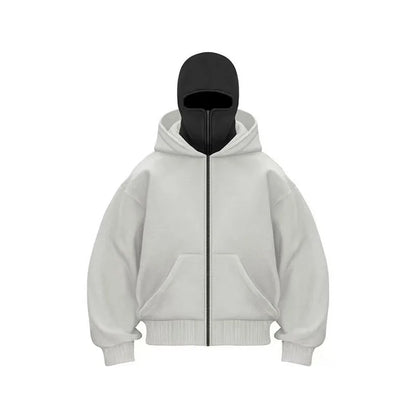 Sudadera con capucha y cremallera de otoño-invierno para hombre – Chaqueta casual cálida de estilo urbano