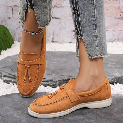 Mocasines de algodón sin cordones para mujer – Zapatos planos informales ligeros para uso diario