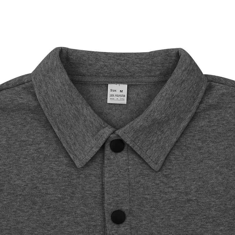 Veste d'hiver en polaire à revers Loom & Soul pour homme – Manteau ajusté à boutonnage simple