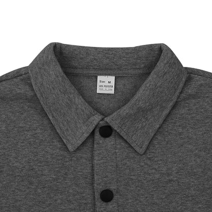 Veste d'hiver en polaire à revers Loom & Soul pour homme – Manteau ajusté à boutonnage simple