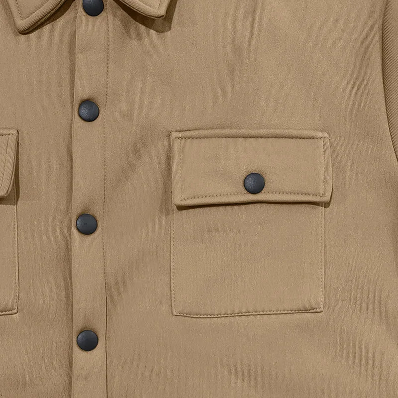 Veste d'hiver en polaire à revers Loom & Soul pour homme – Manteau ajusté à boutonnage simple
