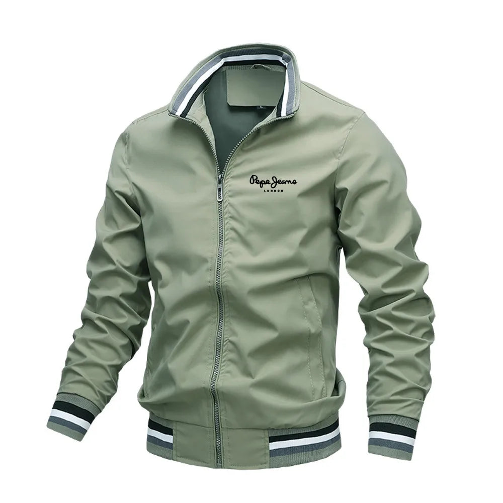 Chaqueta bomber impermeable Loom & Soul para hombre – Abrigo rompevientos con cuello alto