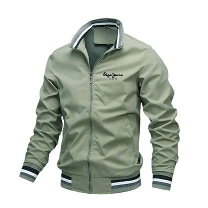 Chaqueta bomber impermeable Loom & Soul para hombre – Abrigo rompevientos con cuello alto