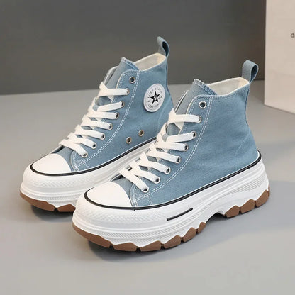 Zapatillas altas de lona para mujer Loom & Soul – Estilo vulcanizado con plataforma