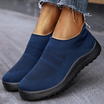 ZJEGA™ 2024 Zapatillas de running transpirables sin cordones para mujer – Calzado deportivo ligero tipo calcetín