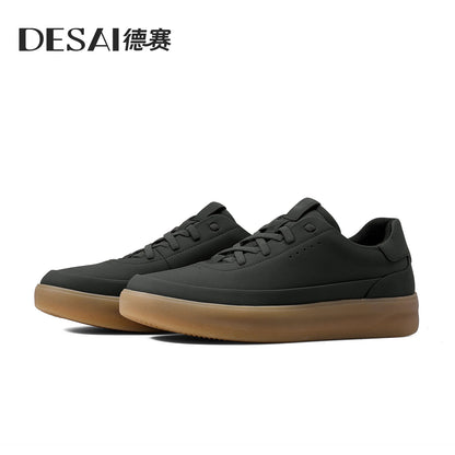 Desai™ DS3097 Zapatos casuales de cuero para hombre – Zapatillas deportivas ligeras y transpirables de suela blanda