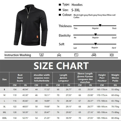 Sudadera con capucha y cremallera de cuello alto para hombre WHWR – Sudadera informal de primavera y otoño