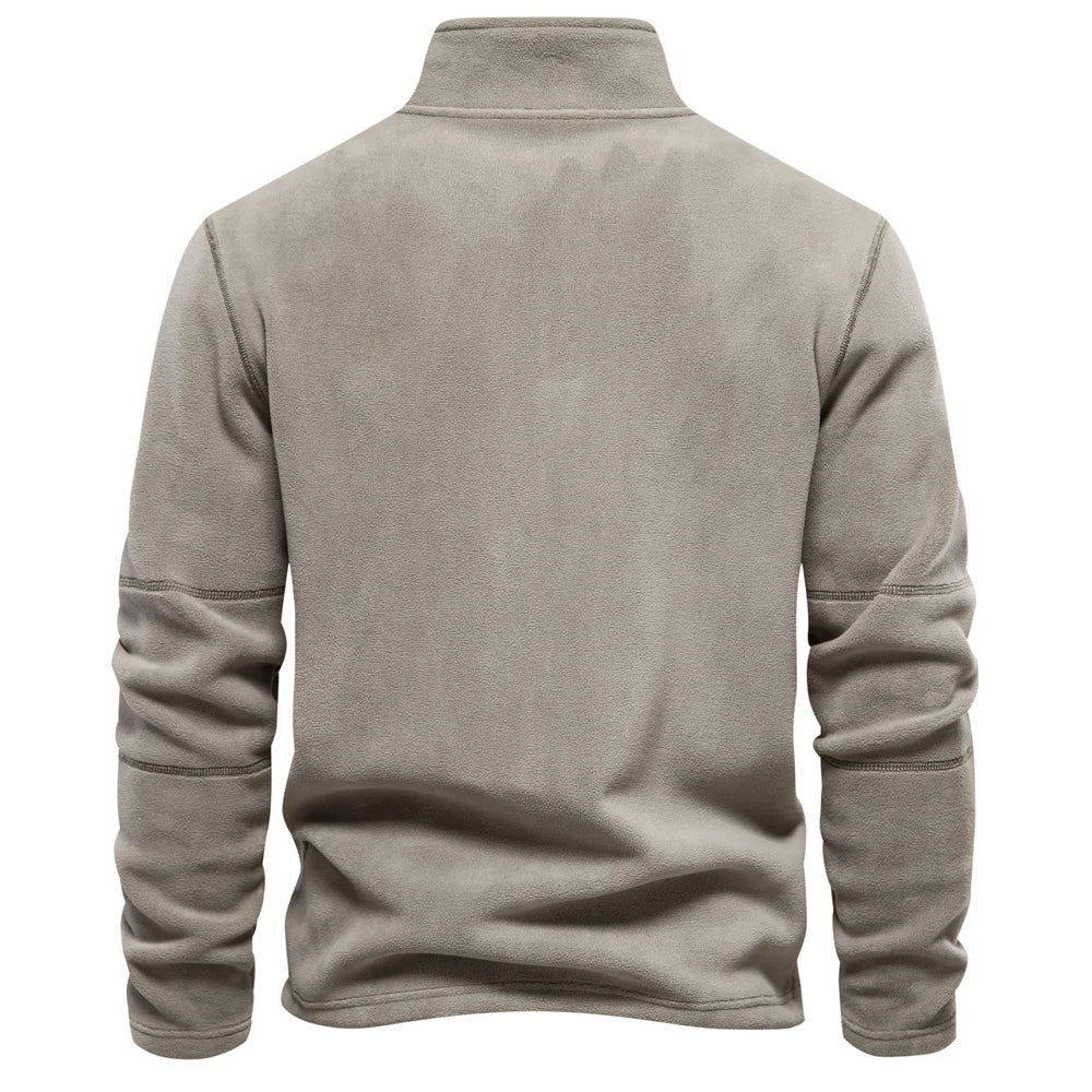 Polaire épaisse pour homme AIOPESON – Sweat d'hiver à col rabattu