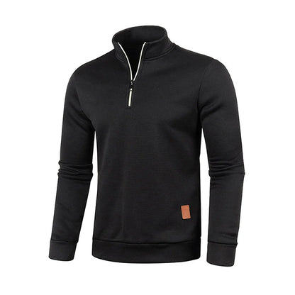 Sudadera con capucha y cremallera de cuello alto para hombre WHWR – Sudadera informal de primavera y otoño
