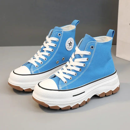 Zapatillas altas de lona para mujer Loom & Soul – Estilo vulcanizado con plataforma